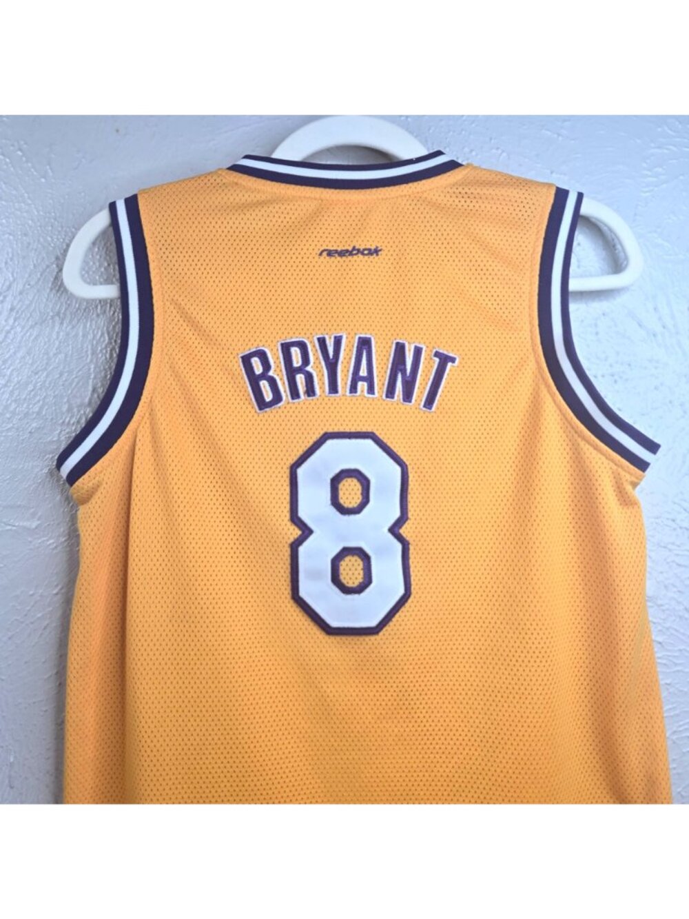 Los Angeles Lakers Kobe Bryant Vintage Reebok Jersey Dress #8 Gold Y2K Retro L - Picture 7 of 11